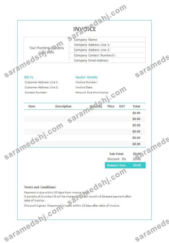 Plumbing Invoice Template